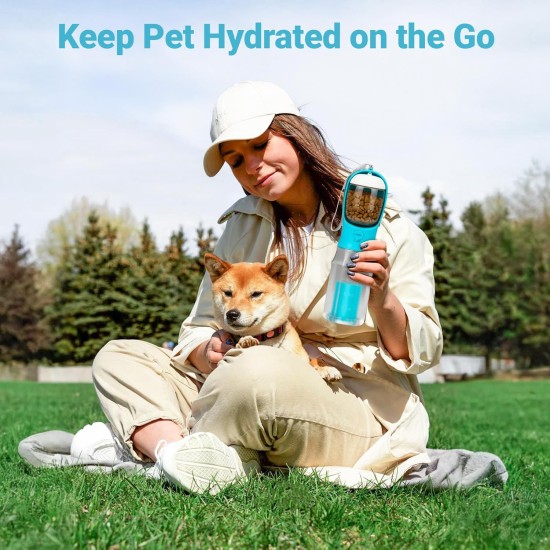 Zivacate Dog Drinking Bottle 600 ml Multifunctional Portable Dog Drinking Bottle for On the Go with 100 g Food Container and Waste Bag Dispenser for Puppies and Cats Travel Accessories Water Dispenser Zivacate Dog Drinking Bottle 600 ml Multifunctional Portable Dog Drinking Bottle for On the Go with 100 g Food Container and Waste Bag Dispenser for Puppies and Cats Travel Accessories Water Dispenser
