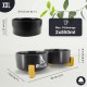 bluzelle Balance Bowl 2-in-1 Dog Bowl Set XXL, 2 x 850 ml Ceramic Bowls with Bamboo Wooden Frame, Non-Slip Feeding Bowl for Dogs and Cats, for Dry Food, Wet Food, Water (Petrol)