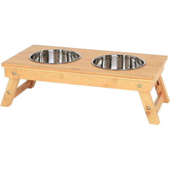 dibea Dog Bowl, Feeding Station - Bamboo - HN00515 dibea Dog Bowl, Feeding Station - Bamboo - HN00515