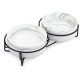 fanquare Set of 2 Dog Bowls Ceramic Double Feeding Bowls Ceramic Grey Marbling Dog Feeding Bowl Cats Feeding Bowl with Black Metal Frame 400 ml fanquare Set of 2 Dog Bowls Ceramic Double Feeding Bowls Ceramic Grey Marbling Dog Feeding Bowl Cats Feeding Bowl with Black Metal Frame 400 ml