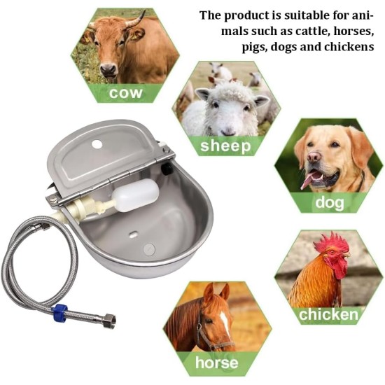 hzexun Automatic Drinking Fountain for Dogs 304 Stainless Steel Float Type Cattle Automatic Drinking Water Equipment hzexun Automatic Drinking Fountain for Dogs 304 Stainless Steel Float Type Cattle Automatic Drinking Water Equipment