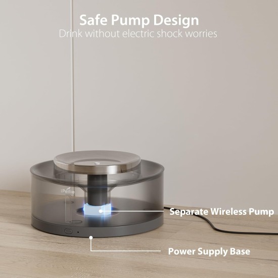 iPettie Cake Dog Water Fountain, 8L/2.1Gal Large Bowl for Large Dogs and Multi-Pet, Large Pet Water Fountain with BPA-Free Stainless Steel Bowls for Drinking and Wireless LED Pump, Easy to Use iPettie Cake Dog Water Fountain, 8L/2.1Gal Large Bowl for Large Dogs and Multi-Pet, Large Pet Water Fountain with BPA-Free Stainless Steel Bowls for Drinking and Wireless LED Pump, Easy to Use