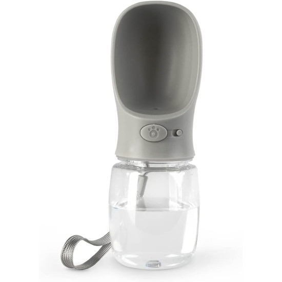 lionto Water Bottle for Dogs and Cats, 350 ml, Dog Drinking Bottle, Portable and Leak-Proof, Made of Food-Grade ABS Plastic with Locking, Dishwasher Safe, Perfect for Travel, Grey lionto Water Bottle for Dogs and Cats, 350 ml, Dog Drinking Bottle, Portable and Leak-Proof, Made of Food-Grade ABS Plastic with Locking, Dishwasher Safe, Perfect for Travel, Grey