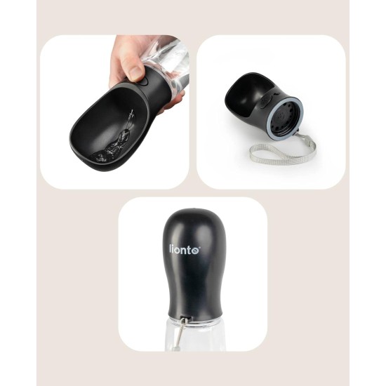 lionto Water Bottle for Dogs and Cats, 350 ml, Dog Drinking Bottle, Portable and Leak-Proof, Made of Food-Grade ABS Plastic with Locking, Dishwasher Safe, Perfect for Travel, Grey lionto Water Bottle for Dogs and Cats, 350 ml, Dog Drinking Bottle, Portable and Leak-Proof, Made of Food-Grade ABS Plastic with Locking, Dishwasher Safe, Perfect for Travel, Grey