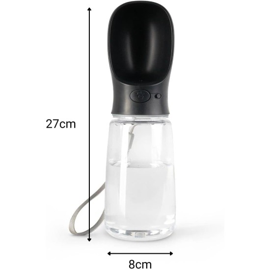 lionto Water Bottle for Dogs and Cats, 350 ml, Dog Drinking Bottle, Portable and Leak-Proof, Made of Food-Grade ABS Plastic with Locking, Dishwasher Safe, Perfect for Travel, Grey lionto Water Bottle for Dogs and Cats, 350 ml, Dog Drinking Bottle, Portable and Leak-Proof, Made of Food-Grade ABS Plastic with Locking, Dishwasher Safe, Perfect for Travel, Grey