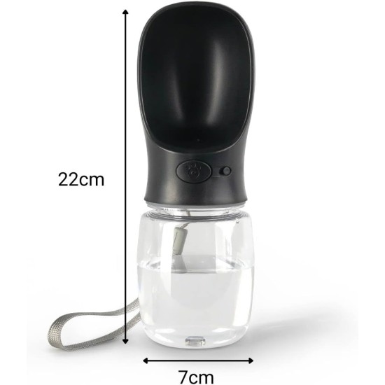 lionto Water Bottle for Dogs and Cats, 350 ml, Dog Drinking Bottle, Portable and Leak-Proof, Made of Food-Grade ABS Plastic with Locking, Dishwasher Safe, Perfect for Travel, Grey lionto Water Bottle for Dogs and Cats, 350 ml, Dog Drinking Bottle, Portable and Leak-Proof, Made of Food-Grade ABS Plastic with Locking, Dishwasher Safe, Perfect for Travel, Grey