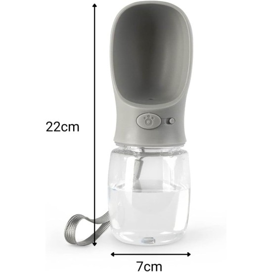 lionto Water Bottle for Dogs and Cats, 350 ml, Dog Drinking Bottle, Portable and Leak-Proof, Made of Food-Grade ABS Plastic with Locking, Dishwasher Safe, Perfect for Travel, Grey lionto Water Bottle for Dogs and Cats, 350 ml, Dog Drinking Bottle, Portable and Leak-Proof, Made of Food-Grade ABS Plastic with Locking, Dishwasher Safe, Perfect for Travel, Grey