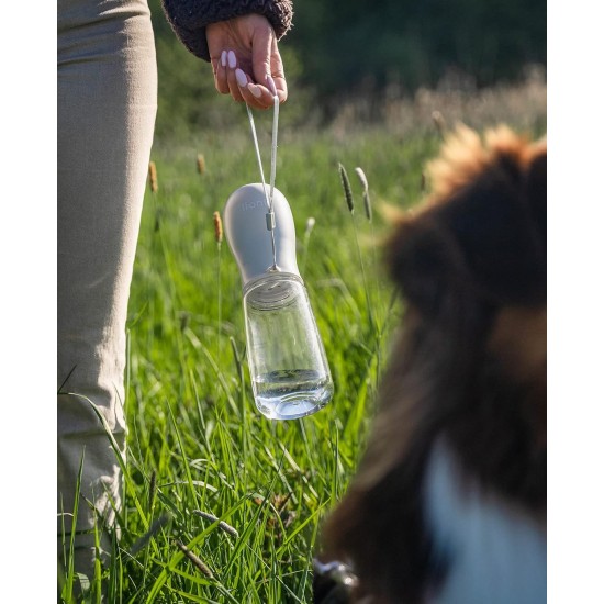 lionto Water Bottle for Dogs and Cats, 350 ml, Dog Drinking Bottle, Portable and Leak-Proof, Made of Food-Grade ABS Plastic with Locking, Dishwasher Safe, Perfect for Travel, Grey lionto Water Bottle for Dogs and Cats, 350 ml, Dog Drinking Bottle, Portable and Leak-Proof, Made of Food-Grade ABS Plastic with Locking, Dishwasher Safe, Perfect for Travel, Grey