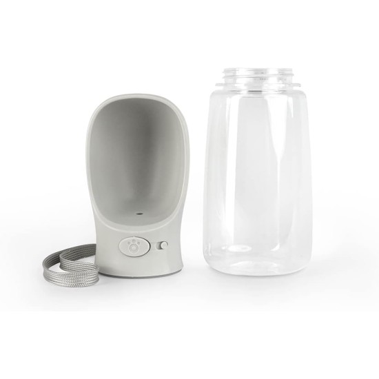lionto Water Bottle for Dogs and Cats, 350 ml, Dog Drinking Bottle, Portable and Leak-Proof, Made of Food-Grade ABS Plastic with Locking, Dishwasher Safe, Perfect for Travel, Grey lionto Water Bottle for Dogs and Cats, 350 ml, Dog Drinking Bottle, Portable and Leak-Proof, Made of Food-Grade ABS Plastic with Locking, Dishwasher Safe, Perfect for Travel, Grey
