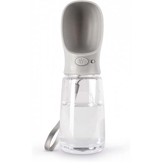 lionto Water Bottle for Dogs and Cats, 500 ml, Dog Drinking Bottle, Portable and Leak-Proof, Made of Food-Grade ABS Plastic with Locking, Dishwasher Safe, Perfect for Travel, Grey lionto Water Bottle for Dogs and Cats, 500 ml, Dog Drinking Bottle, Portable and Leak-Proof, Made of Food-Grade ABS Plastic with Locking, Dishwasher Safe, Perfect for Travel, Grey