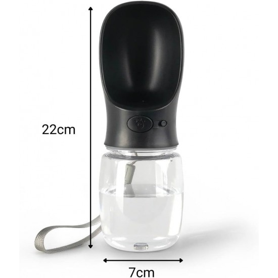 lionto Water Bottle for Dogs and Cats, 500 ml, Dog Drinking Bottle, Portable and Leak-Proof, Made of Food-Grade ABS Plastic with Locking, Dishwasher Safe, Perfect for Travel, Grey lionto Water Bottle for Dogs and Cats, 500 ml, Dog Drinking Bottle, Portable and Leak-Proof, Made of Food-Grade ABS Plastic with Locking, Dishwasher Safe, Perfect for Travel, Grey