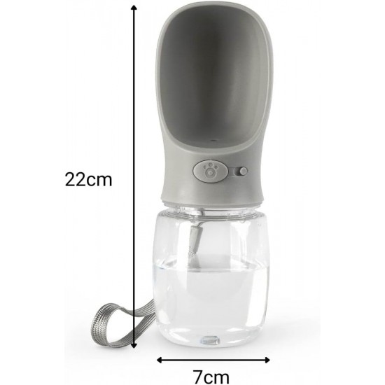 lionto Water Bottle for Dogs and Cats, 500 ml, Dog Drinking Bottle, Portable and Leak-Proof, Made of Food-Grade ABS Plastic with Locking, Dishwasher Safe, Perfect for Travel, Grey lionto Water Bottle for Dogs and Cats, 500 ml, Dog Drinking Bottle, Portable and Leak-Proof, Made of Food-Grade ABS Plastic with Locking, Dishwasher Safe, Perfect for Travel, Grey