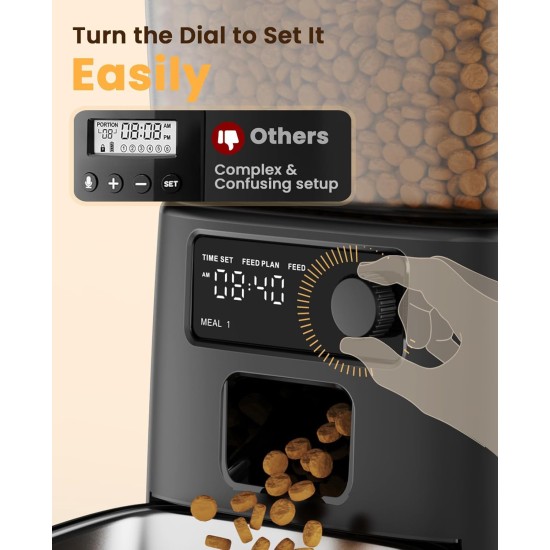 oneisall 3.5 L Automatic Cat Feeder, WiFi Intelligent Cat Food, App Control, 1-10 Meals a Day, Feeder for Cats/Dogs, with Stainless Steel Bowl oneisall 3.5 L Automatic Cat Feeder, WiFi Intelligent Cat Food, App Control, 1-10 Meals a Day, Feeder for Cats/Dogs, with Stainless Steel Bowl