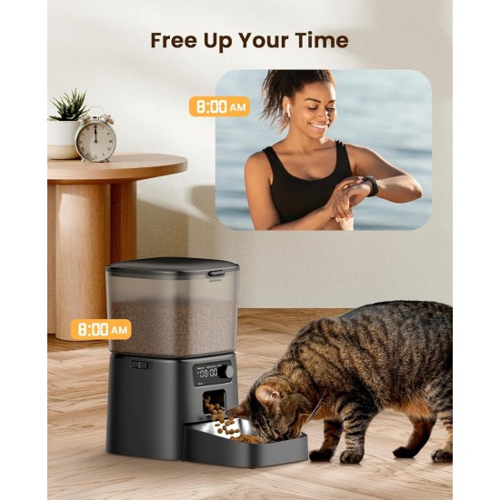 oneisall 3.5 L Automatic Cat Feeder, WiFi Intelligent Cat Food, App Control, 1-10 Meals a Day, Feeder for Cats/Dogs, with Stainless Steel Bowl oneisall 3.5 L Automatic Cat Feeder, WiFi Intelligent Cat Food, App Control, 1-10 Meals a Day, Feeder for Cats/Dogs, with Stainless Steel Bowl