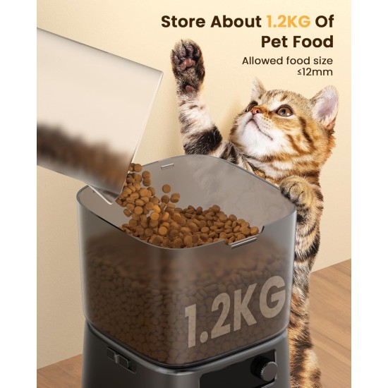 oneisall 3.5 L Automatic Cat Feeder, WiFi Intelligent Cat Food, App Control, 1-10 Meals a Day, Feeder for Cats/Dogs, with Stainless Steel Bowl oneisall 3.5 L Automatic Cat Feeder, WiFi Intelligent Cat Food, App Control, 1-10 Meals a Day, Feeder for Cats/Dogs, with Stainless Steel Bowl