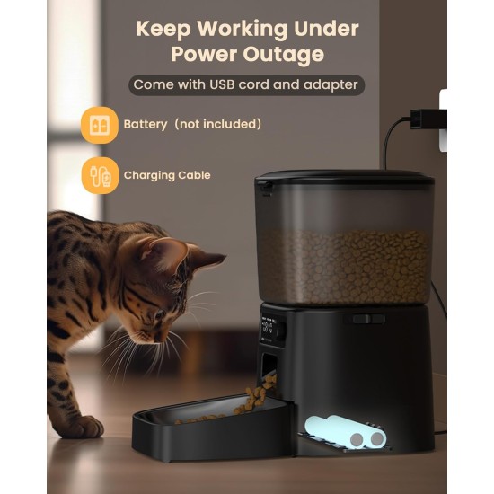 oneisall 3.5 L Automatic Cat Feeder, WiFi Intelligent Cat Food, App Control, 1-10 Meals a Day, Feeder for Cats/Dogs, with Stainless Steel Bowl oneisall 3.5 L Automatic Cat Feeder, WiFi Intelligent Cat Food, App Control, 1-10 Meals a Day, Feeder for Cats/Dogs, with Stainless Steel Bowl