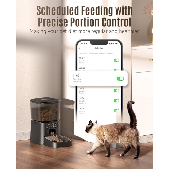 oneisall 3.5 L Automatic Cat Feeder, WiFi Intelligent Cat Food, App Control, 1-10 Meals a Day, Feeder for Cats/Dogs, with Stainless Steel Bowl oneisall 3.5 L Automatic Cat Feeder, WiFi Intelligent Cat Food, App Control, 1-10 Meals a Day, Feeder for Cats/Dogs, with Stainless Steel Bowl