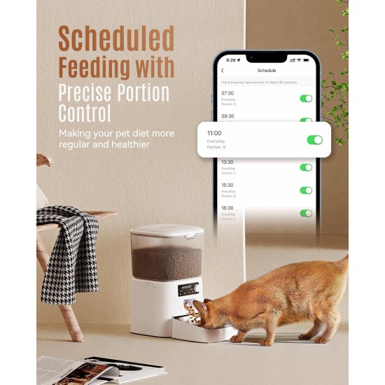 oneisall 3.5 L Automatic Cat Feeder, WiFi Intelligent Cat Food, App Control, 1-10 Meals a Day, Feeder for Cats/Dogs, with Stainless Steel Bowl oneisall 3.5 L Automatic Cat Feeder, WiFi Intelligent Cat Food, App Control, 1-10 Meals a Day, Feeder for Cats/Dogs, with Stainless Steel Bowl