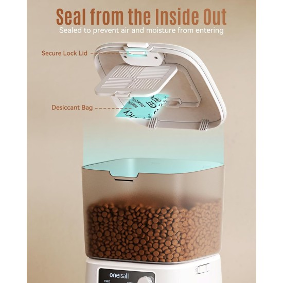 oneisall 3.5 L Automatic Cat Feeder, WiFi Intelligent Cat Food, App Control, 1-10 Meals a Day, Feeder for Cats/Dogs, with Stainless Steel Bowl oneisall 3.5 L Automatic Cat Feeder, WiFi Intelligent Cat Food, App Control, 1-10 Meals a Day, Feeder for Cats/Dogs, with Stainless Steel Bowl