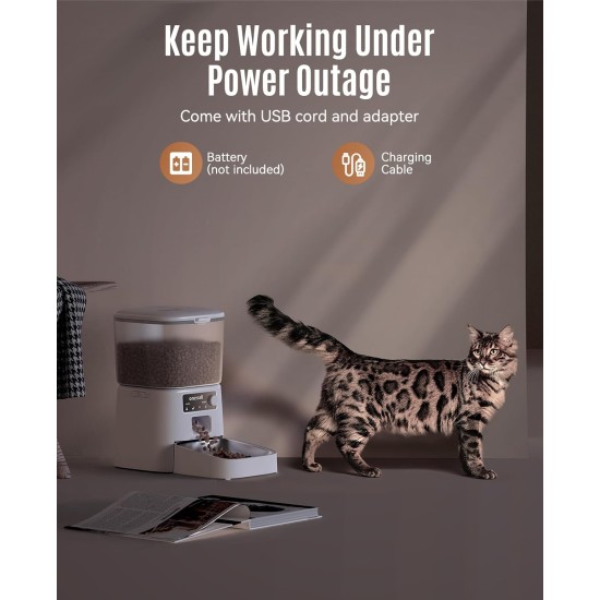 oneisall 3.5 L Automatic Cat Feeder, WiFi Intelligent Cat Food, App Control, 1-10 Meals a Day, Feeder for Cats/Dogs, with Stainless Steel Bowl oneisall 3.5 L Automatic Cat Feeder, WiFi Intelligent Cat Food, App Control, 1-10 Meals a Day, Feeder for Cats/Dogs, with Stainless Steel Bowl