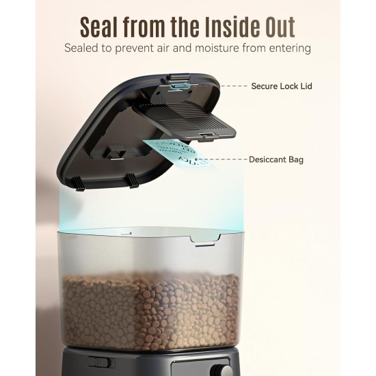 oneisall 3.5 L Automatic Cat Feeder, WiFi Intelligent Cat Food, App Control, 1-10 Meals a Day, Feeder for Cats/Dogs, with Stainless Steel Bowl oneisall 3.5 L Automatic Cat Feeder, WiFi Intelligent Cat Food, App Control, 1-10 Meals a Day, Feeder for Cats/Dogs, with Stainless Steel Bowl