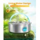 oneisall 7L Drinking Fountain for Dogs, Stainless Steel Dog Fountain with Large Viewing Window, Water Dispenser with LED Light, Ultralight Pump with Overload Protection, 5-Layer Filtration oneisall 7L Drinking Fountain for Dogs, Stainless Steel Dog Fountain with Large Viewing Window, Water Dispenser with LED Light, Ultralight Pump with Overload Protection, 5-Layer Filtration