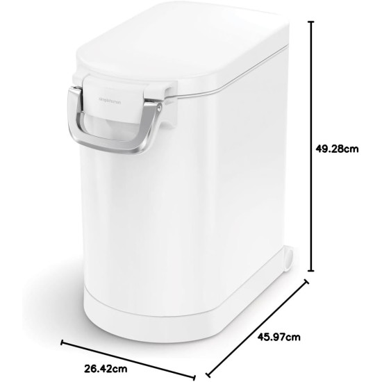 simplehuman CW1886 30L Pet Food Bin, Brushed Stainless Steel, W 26.4cm x H 59.0cm x D 46.1cm simplehuman CW1886 30L Pet Food Bin, Brushed Stainless Steel, W 26.4cm x H 59.0cm x D 46.1cm