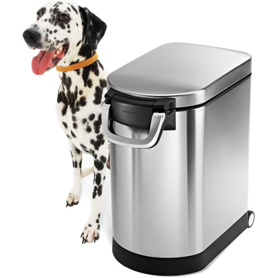 simplehuman CW1886 30L Pet Food Bin, Brushed Stainless Steel, W 26.4cm x H 59.0cm x D 46.1cm simplehuman CW1886 30L Pet Food Bin, Brushed Stainless Steel, W 26.4cm x H 59.0cm x D 46.1cm