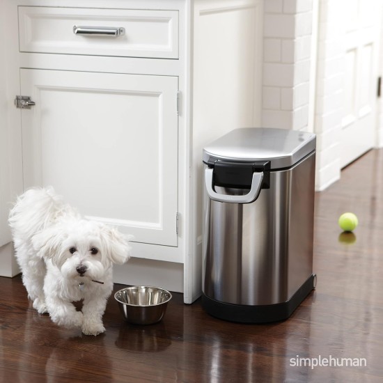 simplehuman CW1886 30L Pet Food Bin, Brushed Stainless Steel, W 26.4cm x H 59.0cm x D 46.1cm simplehuman CW1886 30L Pet Food Bin, Brushed Stainless Steel, W 26.4cm x H 59.0cm x D 46.1cm