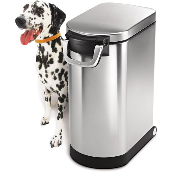 simplehuman CW1886 30L Pet Food Bin, Brushed Stainless Steel, W 26.4cm x H 59.0cm x D 46.1cm simplehuman CW1886 30L Pet Food Bin, Brushed Stainless Steel, W 26.4cm x H 59.0cm x D 46.1cm