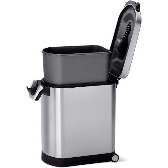 simplehuman CW1886 30L Pet Food Bin, Brushed Stainless Steel, W 26.4cm x H 59.0cm x D 46.1cm simplehuman CW1886 30L Pet Food Bin, Brushed Stainless Steel, W 26.4cm x H 59.0cm x D 46.1cm