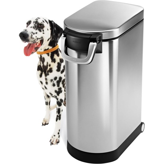 simplehuman CW1886 30L Pet Food Bin, Brushed Stainless Steel, W 26.4cm x H 59.0cm x D 46.1cm simplehuman CW1886 30L Pet Food Bin, Brushed Stainless Steel, W 26.4cm x H 59.0cm x D 46.1cm
