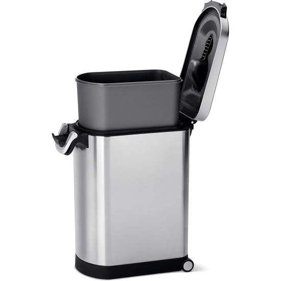 simplehuman CW1886 30L Pet Food Bin, Brushed Stainless Steel, W 26.4cm x H 59.0cm x D 46.1cm simplehuman CW1886 30L Pet Food Bin, Brushed Stainless Steel, W 26.4cm x H 59.0cm x D 46.1cm
