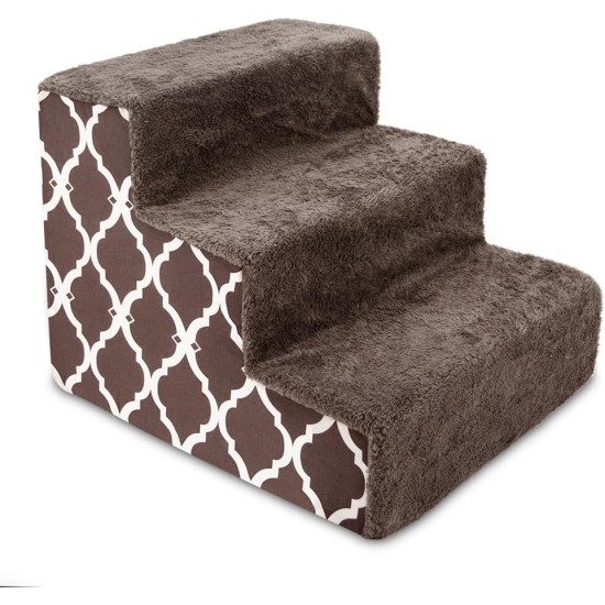 3-Step CertiPUR-US Certified Foam Pet Stairs/Steps, 18 x 15 x 13-Inch, Brown Lattice Print 3-Step CertiPUR-US Certified Foam Pet Stairs/Steps, 18 x 15 x 13-Inch, Brown Lattice Print