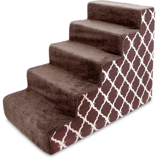 3-Step CertiPUR-US Certified Foam Pet Stairs/Steps, 18 x 15 x 13-Inch, Brown Lattice Print 3-Step CertiPUR-US Certified Foam Pet Stairs/Steps, 18 x 15 x 13-Inch, Brown Lattice Print