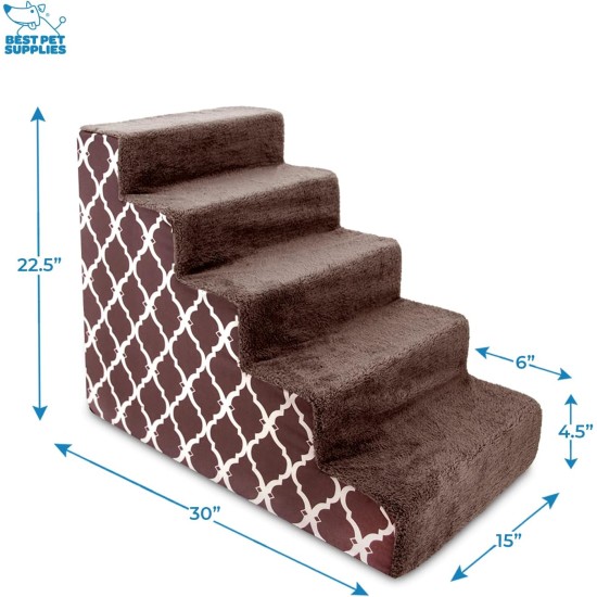 3-Step CertiPUR-US Certified Foam Pet Stairs/Steps, 18 x 15 x 13-Inch, Brown Lattice Print 3-Step CertiPUR-US Certified Foam Pet Stairs/Steps, 18 x 15 x 13-Inch, Brown Lattice Print