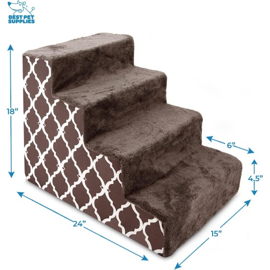 3-Step CertiPUR-US Certified Foam Pet Stairs/Steps, 18 x 15 x 13-Inch, Brown Lattice Print 3-Step CertiPUR-US Certified Foam Pet Stairs/Steps, 18 x 15 x 13-Inch, Brown Lattice Print