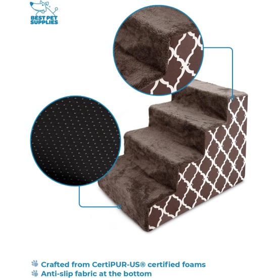 3-Step CertiPUR-US Certified Foam Pet Stairs/Steps, 18 x 15 x 13-Inch, Brown Lattice Print 3-Step CertiPUR-US Certified Foam Pet Stairs/Steps, 18 x 15 x 13-Inch, Brown Lattice Print
