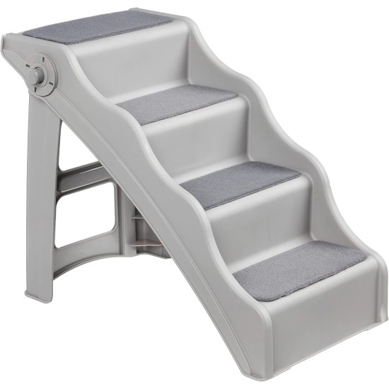 Amazon Basics Foldable Step for Dogs and Cats, Grey, 60.7 x 40.9 x 50.2 cm