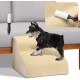 BAKAJI Pet Ladder with 2 Steps and Roller, Removable Ribbed Fabric Cover, Ramp for Cats and Elderly Dogs, High Density Foam Upholstery Ladder (Beige) BAKAJI Pet Ladder with 2 Steps and Roller, Removable Ribbed Fabric Cover, Ramp for Cats and Elderly Dogs, High Density Foam Upholstery Ladder (Beige)