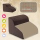 BAKAJI Pet Ladder with 2 Steps and Roller, Removable Ribbed Fabric Cover, Ramp for Cats and Elderly Dogs, High Density Foam Upholstery Ladder (Beige) BAKAJI Pet Ladder with 2 Steps and Roller, Removable Ribbed Fabric Cover, Ramp for Cats and Elderly Dogs, High Density Foam Upholstery Ladder (Beige)