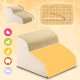 BAKAJI Pet Ladder with 2 Steps and Roller, Removable Ribbed Fabric Cover, Ramp for Cats and Elderly Dogs, High Density Foam Upholstery Ladder (Beige) BAKAJI Pet Ladder with 2 Steps and Roller, Removable Ribbed Fabric Cover, Ramp for Cats and Elderly Dogs, High Density Foam Upholstery Ladder (Beige)