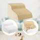 BAKAJI Pet Ladder with 2 Steps and Roller, Removable Ribbed Fabric Cover, Ramp for Cats and Elderly Dogs, High Density Foam Upholstery Ladder (Beige) BAKAJI Pet Ladder with 2 Steps and Roller, Removable Ribbed Fabric Cover, Ramp for Cats and Elderly Dogs, High Density Foam Upholstery Ladder (Beige)