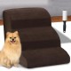 BAKAJI Pet Ladder with 3 Steps and Roller, Removable Ribbed Fabric Cover, Ramp for Cats and Elderly Dogs, High Density Foam Upholstery Ladder (Brown) BAKAJI Pet Ladder with 3 Steps and Roller, Removable Ribbed Fabric Cover, Ramp for Cats and Elderly Dogs, High Density Foam Upholstery Ladder (Brown)