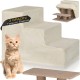 BAKAJI Pet Stairs with 3 Steps and Removable Plush Cover, Ramp for Cats and Older Dogs, High Density Ladder, 45.5 x 36 x 34 cm (Beige) BAKAJI Pet Stairs with 3 Steps and Removable Plush Cover, Ramp for Cats and Older Dogs, High Density Ladder, 45.5 x 36 x 34 cm (Beige)