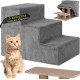 BAKAJI Pet Stairs with 3 Steps and Removable Plush Cover, Ramp for Cats and Older Dogs, High Density Ladder, 45.5 x 36 x 34 cm (Grey) BAKAJI Pet Stairs with 3 Steps and Removable Plush Cover, Ramp for Cats and Older Dogs, High Density Ladder, 45.5 x 36 x 34 cm (Grey)
