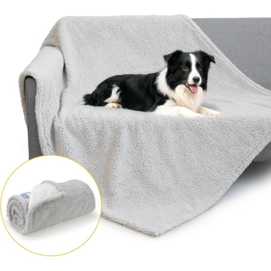 Barpor Waterproof Dog Blanket, Washable, 152 x 127 cm, Double-Sided Pet Blanket, Soft and Warm, Suitable for Large Dogs and Cats, Protects Floor, Bed, Sofa and Car Seat, Grey Barpor Waterproof Dog Blanket, Washable, 152 x 127 cm, Double-Sided Pet Blanket, Soft and Warm, Suitable for Large Dogs and Cats, Protects Floor, Bed, Sofa and Car Seat, Grey