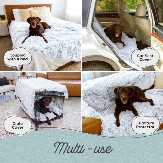 Best Friends by Sheri Calming Shag Dog Blanket for Large Dogs, Waterproof Coating, Taupe, 60" x 80" Best Friends by Sheri Calming Shag Dog Blanket for Large Dogs, Waterproof Coating, Taupe, 60" x 80"