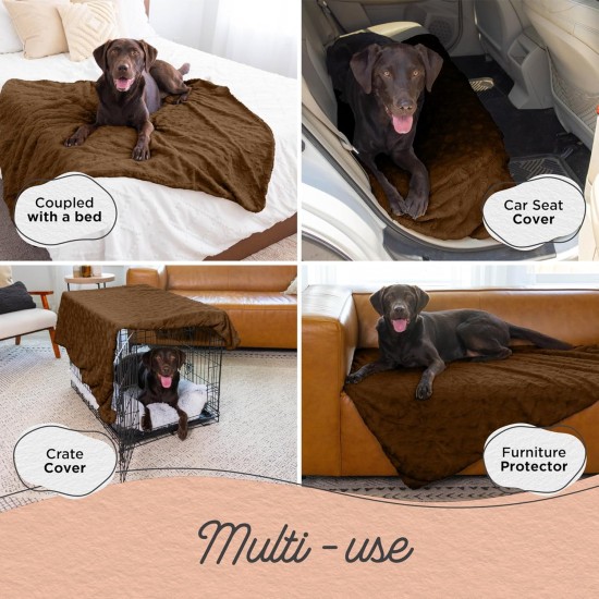 Best Friends by Sheri Calming Shag Dog Blanket for Large Dogs, Waterproof Coating, Taupe, 60" x 80" Best Friends by Sheri Calming Shag Dog Blanket for Large Dogs, Waterproof Coating, Taupe, 60" x 80"