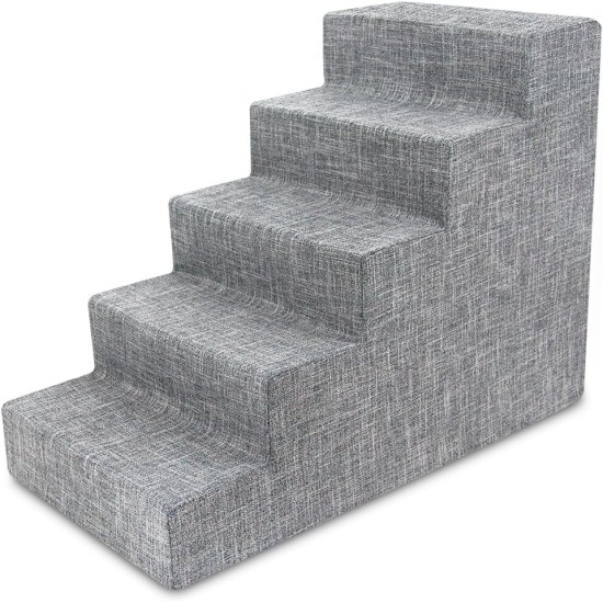 Best Pet Supplies 3-Step CertiPUR-US Certified Foam Pet Stairs/Steps, 18 x 15 x 13-Inch, Gray Linen Best Pet Supplies 3-Step CertiPUR-US Certified Foam Pet Stairs/Steps, 18 x 15 x 13-Inch, Gray Linen